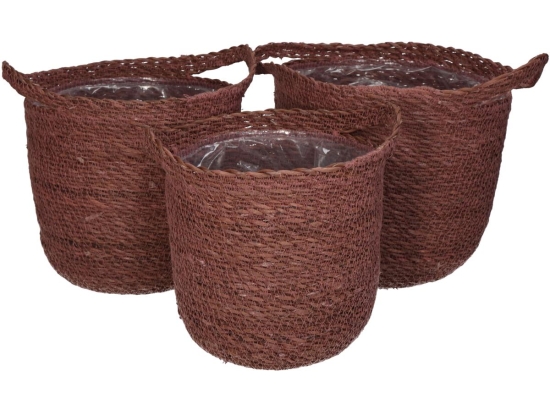 ΚΑΛΑΘΙ ARTELIBRE ALMOND SEAGRASS 25X25X24CM ΣΕΤ 3ΤΜΧ