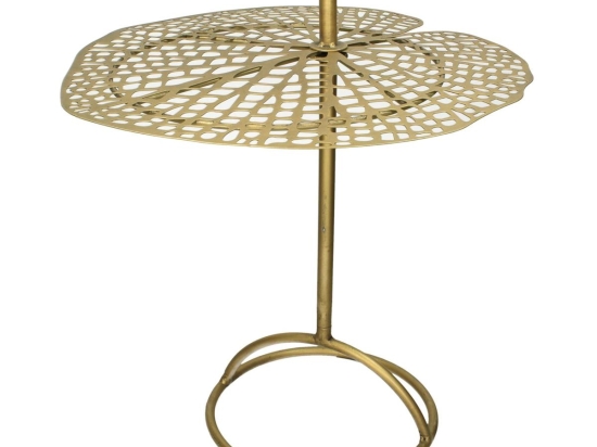 ΤΡΑΠΕΖΑΚΙ ARTELIBRE ΦΥΛΛΟ ΧΡΥΣΟ ΜΕΤΑΛΛΟ 40.5X40.5X53CM