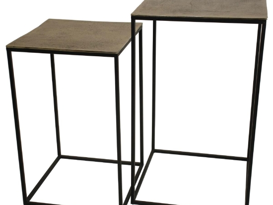ΤΡΑΠΕΖΑΚΙ ARTELIBRE ΧΡΥΣΟ ΑΛΟΥΜΙΝΙΟ 45X45X70CM ΣΕΤ 2ΤΜΧ