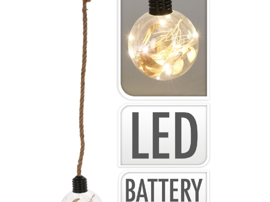ΜΠΑΛΑ ΜΕ 10 ΘΕΡΜΑ LED ΜΕ ΣΧΟΙΝΙ 1M ΜΠΑΤΑΡΙΑΣ ΔΙΑΦΑΝΟ ΓΥΑΛΙ