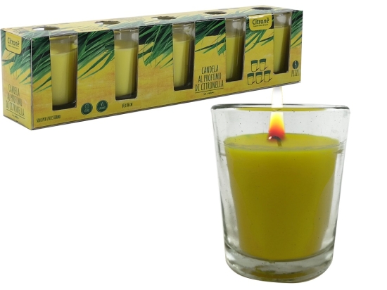 ΚΕΡΙ 45G ΑΡΩΜΑ LEMONGRASS ΣΕ ΓΥΑΛΙΝΟ ΠΟΤΗΡΙ Φ5X6CM ΣΕΤ 5ΤΜΧ