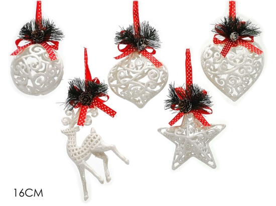 ΣΤΟΛΙΔΙ ΚΡΕΜΑΣΤΟ ΜΕ GLITTER ΛΕΥΚΟ ΠΛΑΣΤΙΚΟ 16CM ΣΕ 5 ΣΧΕΔΙΑ