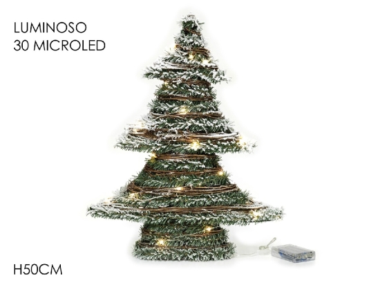 ΔΕΝΤΡΑΚΙ ΧΙΟΝΙΣΜΕΝΟ ΦΩΤΙΖΟΜΕΝΟ 30 MICRO LED ΠΡΑΣΙΝΟ 50CM