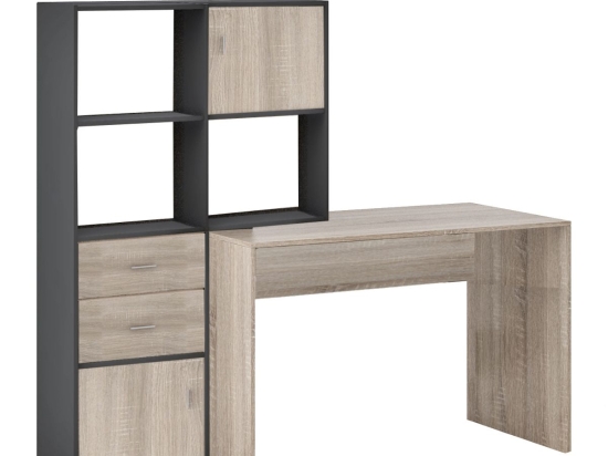 ΓΡΑΦΕΙΟ-ΒΙΒΛΙΟΘΗΚΗ ARTELIBRE ARTELIBRE SCRIDA ΜΟΡΙΟΣΑΝΙΔΑ SONOMA/ANTHRACITE 170X60/30X151CM
