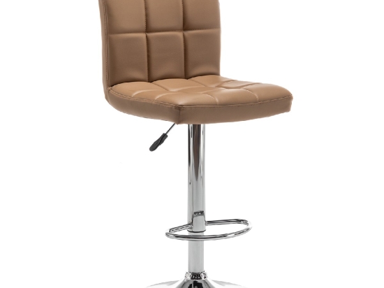 ΣΚΑΜΠΟ BAR ARTELIBRE DIN ΜΕ ΠΛΑΤΗ ΠΤΥΣΣΟΜΕΝΟ CAPPUCCINO PVC/ΜΕΤΑΛΛΟ 44X50X92-113CM