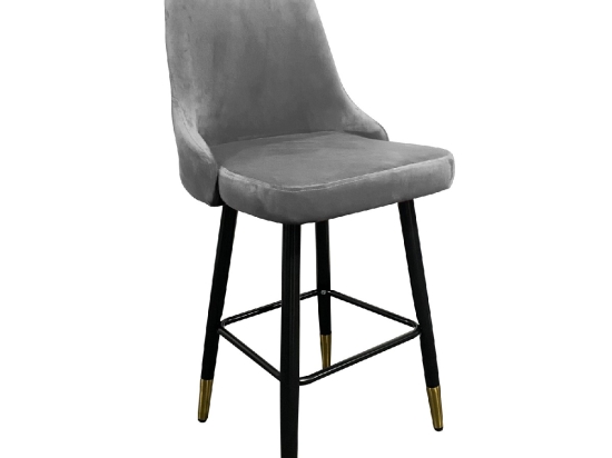 ΣΚΑΜΠΟ BAR ARTELIBRE COBB ΜΕ ΠΛΑΤΗ ΓΚΡΙ ΒΕΛΟΥΔΟ/ΜΕΤΑΛΛΟ 49X53X100CM