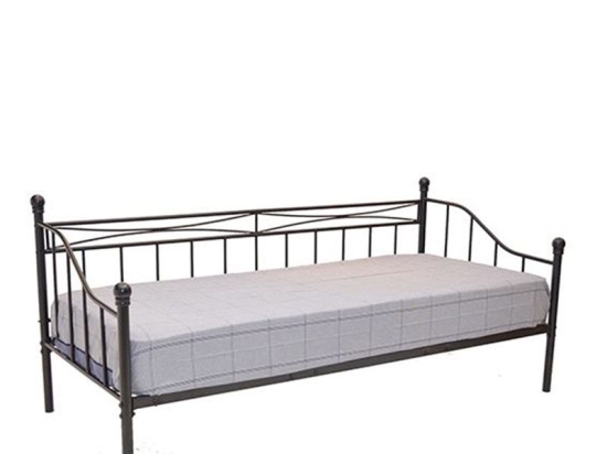 ΚΡΕΒΑΤΙ ARTELIBRE AUDREY ΜΕΤΑΛΛΙΚΟ SANDY BLACK 210X99X91CM (ΣΤΡΩΜΑ 90X200CM)