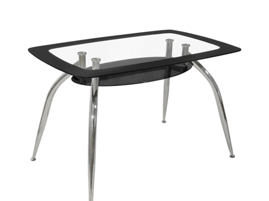 ΤΡΑΠΕΖΙ ARTELIBRE HALTIA ΧΡΩΜΙΟ/ΜΑΥΡΟ ΓΥΑΛΙ/ΜΕΤΑΛΛΟ 120X75X75CM