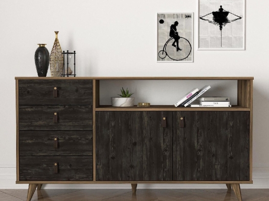 ΜΠΟΥΦΕΣ ARTELIBRE POROS ΣΚΟΥΡΟ ΚΑΦΕ/ΦΥΣΙΚΟ 140X40X86CM