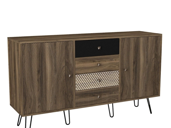ΜΠΟΥΦΕΣ ARTELIBRE BOHO ΚΑΡΥΔΙ/ΜΑΥΡΟ ΜΕ ΣΧΕΔΙΟ 150X40X86CM
