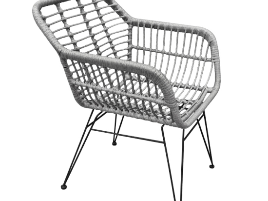 ΚΑΡΕΚΛΑ ΚΗΠΟΥ ARTELIBRE TERESINA ΓΚΡΙ/ΜΑΥΡΟ ΜΕΤΑΛΛΟ/RATTAN 58X59X81CM