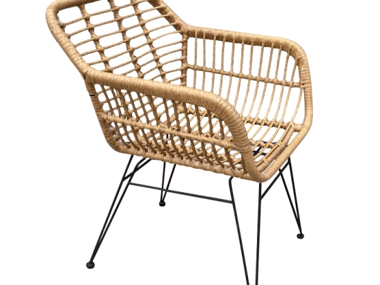 ΚΑΡΕΚΛΑ ΚΗΠΟΥ ARTELIBRE TERESINA ΦΥΣΙΚΟ/ΜΑΥΡΟ ΜΕΤΑΛΛΟ/RATTAN 58X59X81CM