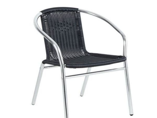 ΠΟΛΥΘΡΟΝΑ RATTAN VENUS ΜΑΥΡΟ/ΑΣΗΜΙ 54X58X73CM