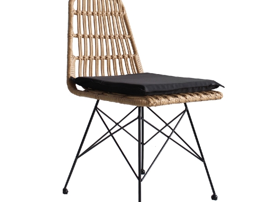 ΚΑΡΕΚΛΑ ΚΗΠΟΥ ARTELIBRE ALFONSE ΦΥΣΙΚΟ/ΜΑΥΡΟ ΜΕΤΑΛΛΟ/RATTAN 47X62X81CM