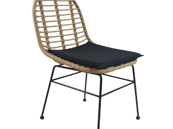 ΚΑΡΕΚΛΑ ΚΗΠΟΥ ARTELIBRE ACCIUS ΦΥΣΙΚΟ/ΜΑΥΡΟ ΜΕΤΑΛΛΟ/RATTAN 49X56X84CM