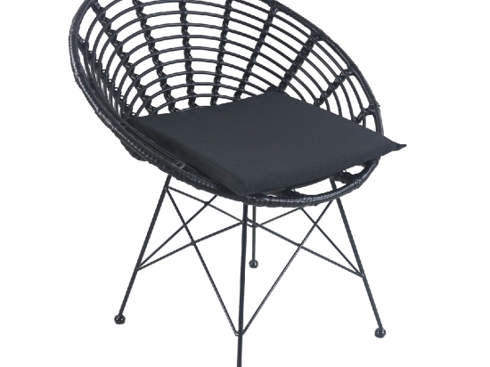 ΚΑΡΕΚΛΑ ΚΗΠΟΥ ARTELIBRE AELIUS ΜΑΥΡΟ ΜΕΤΑΛΛΟ/RATTAN 72X62X78CM