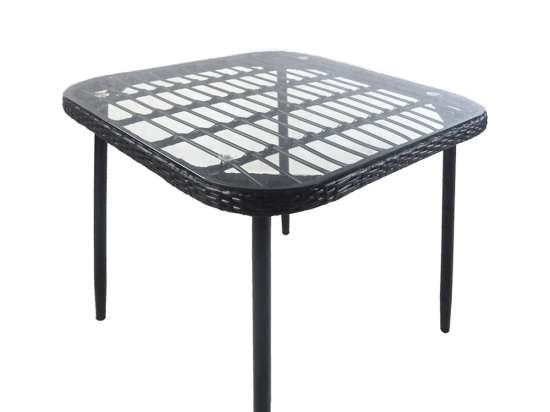 ΤΡΑΠΕΖΙ ΚΗΠΟΥ ARTELIBRE ANTIUS ΜΑΥΡΟ ΜΕΤΑΛΛΟ/RATTAN/ΓΥΑΛΙ 80X80X73CM