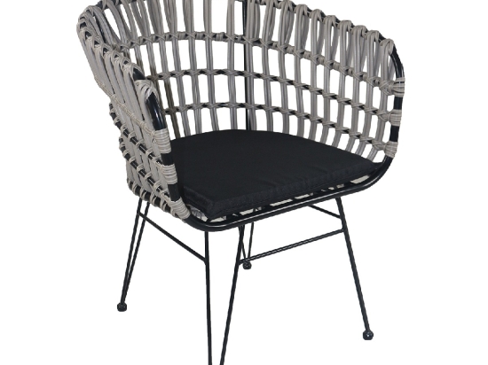 ΚΑΡΕΚΛΑ ΚΗΠΟΥ ARTELIBRE ATRIUS ΓΚΡΙ/ΜΑΥΡΟ ΜΕΤΑΛΛΟ/RATTAN 61X57X80CM