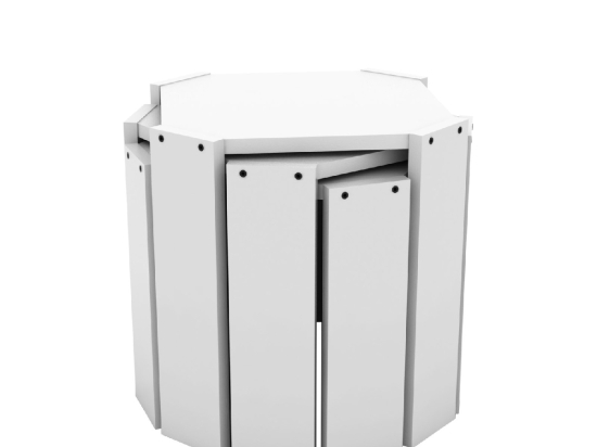 ΖΙΓΚΟΝ ARTELIBRE HANSEL ΛΕΥΚΟ ΜΟΡΙΟΣΑΝΙΔΑ/ΜΕΛΑΜΙΝΗ 44.5X44.5CM Υ41/38.5/36CM ΣΕΤ 3ΤΜΧ