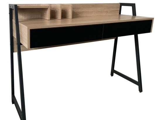 ΓΡΑΦΕΙΟ ARTELIBRE EVERETT SONOMA/ΜΑΥΡΟ ΜΕΛΑΜΙΝΗ/ΜΕΤΑΛΛΟ 120X48X88CM