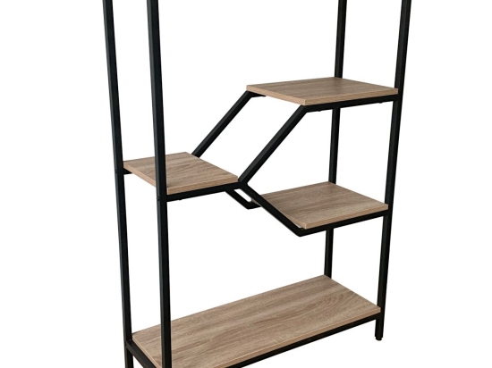 ΒΙΒΛΙΟΘΗΚΗ ARTELIBRE IAVA ΦΥΣΙΚΟ/ΜΑΥΡΟ PVC/ΜΕΤΑΛΛΟ 80X30X120CM