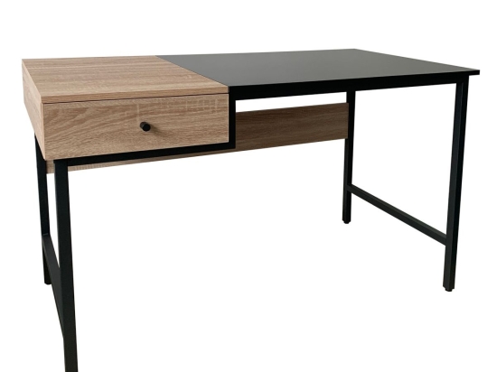 ΓΡΑΦΕΙΟ ARTELIBRE KANE ΦΥΣΙΚΟ/ΜΑΥΡΟ PVC/ΜΕΤΑΛΛΟ 120X60X75CM