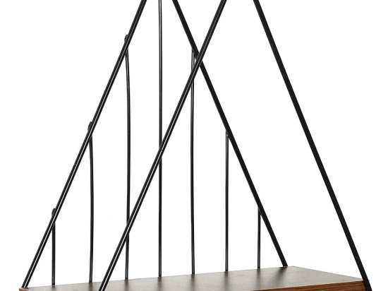 ΡΑΦΙ ΤΟΙΧΟΥ ARTELIBRE FORIO ΜΑΥΡΟ/ΚΑΦΕ MDF/ΜΕΤΑΛΛΟ 25X11X25.5CM