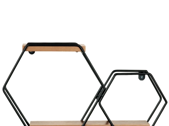 ΡΑΦΙ ΤΟΙΧΟΥ ARTELIBRE NOLA ΜΑΥΡΟ/ΦΥΣΙΚΟ MDF/ΜΕΤΑΛΛΟ 45X10X24CM