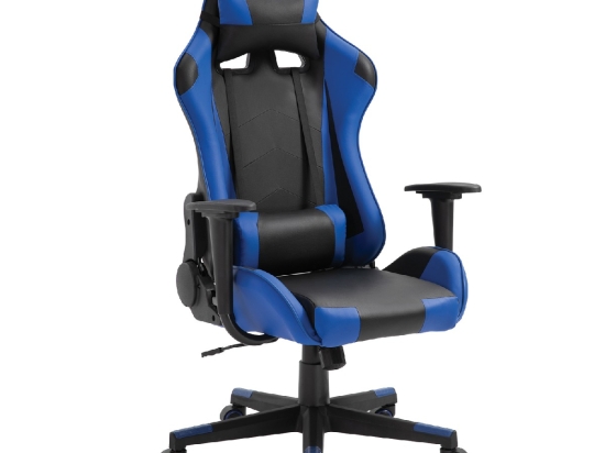 ΚΑΡΕΚΛΑ ΓΡΑΦΕΙΟΥ ARTELIBRE GAMING NAVAN ΜΠΛΕ/ΜΑΥΡΟ PVC 68X53X122-131CM