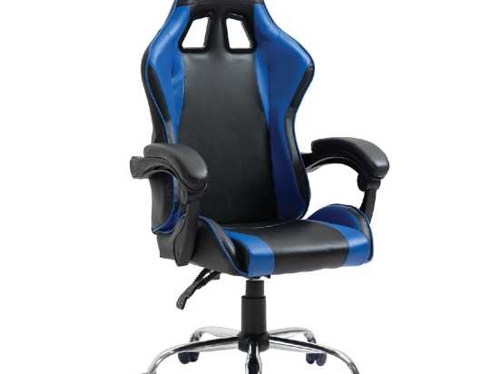 ΚΑΡΕΚΛΑ ΓΡΑΦΕΙΟΥ ARTELIBRE GAMING BRAY ΜΠΛΕ/ΜΑΥΡΟ PVC 67X50X120-127CM