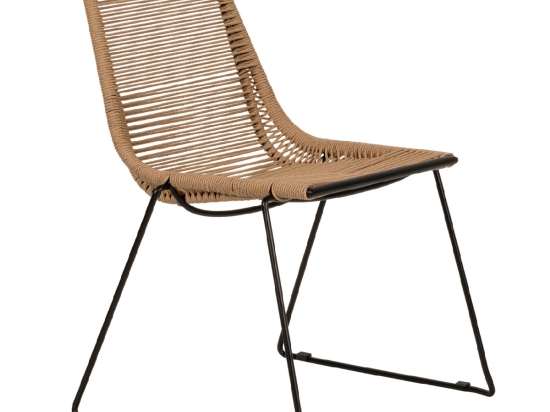 ΚΑΡΕΚΛΑ ΚΗΠΟΥ ARTELIBRE DERNA ΦΥΣΙΚΟ/ΜΑΥΡΟ ΜΕΤΑΛΛΟ/RATTAN 57X59X80CM
