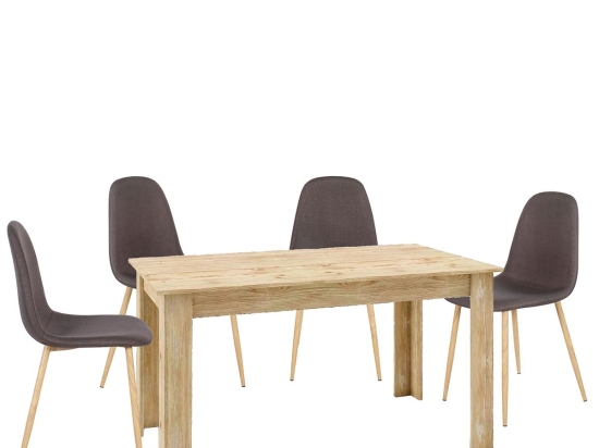 ΣΕΤ ΤΡΑΠΕΖΑΡΙΑ LORA SONOMA/ΚΑΦΕ ΤΡΑΠΕΖΙ 140X80X75CM ΚΑΙ 4 ΚΑΡΕΚΛΕΣ