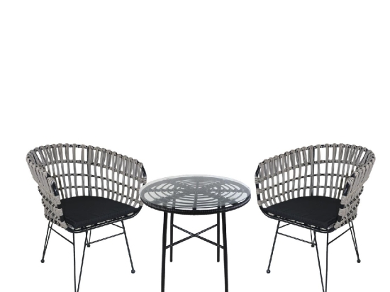ΣΕΤ ΤΡΑΠΕΖΑΡΙΑ ΚΗΠΟΥ ARTELIBRE APPIUS ΜΑΥΡΟ ΜΕΤΑΛΛΟ/RATTAN/ΓΥΑΛΙ ΜΕ 2 ΚΑΡΕΚΛΕΣ 14990394