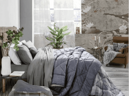 Amo la Casa Πάπλωμα Super Soft King Size 250x260 - Cedric Καρώ Γκρι