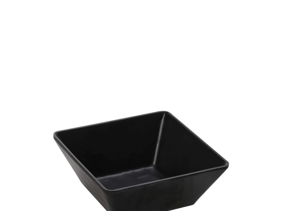 Μπωλ μαύρο τετράγωνο Wavy Matte μελαμίνης σετ δώδεκα τεμαχίων 10.5x4.5 εκ