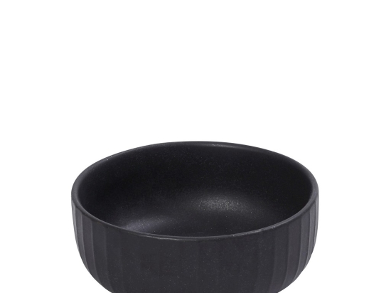 Gobi black sand χειροποίητο μπωλ βαθύ στρογγυλό μαύρο ματ σετ έξι τεμαχίων 15.5x6 εκ
