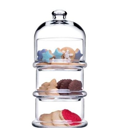 Villa Patisserie μικρή εταζέρα σερβιρίσματος τριών θέσεων γυάλινη 11.8x26.1 εκ