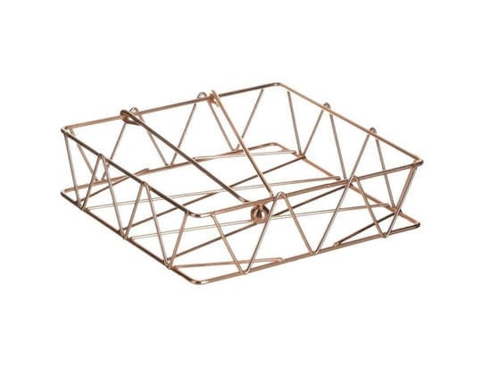 Inart Χαρτοπετσετοθηκη Μεταλλικη Χαλκινη 19X19X6