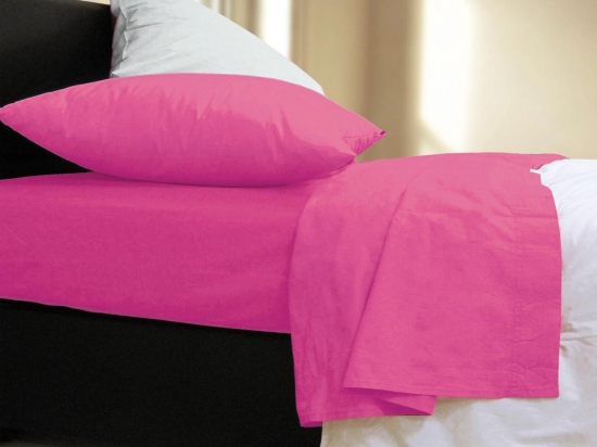 Σεντόνι Με Λάστιχο Basic Fuchsia Nef-Nef Διπλό 120x230cm Με Λάστιχο 100% Βαμβάκι