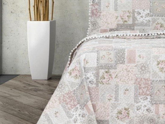 Σετ Κουβερλί Μονό 160x220 Microsilk Πολύχρωμο Σχ.Shabby
