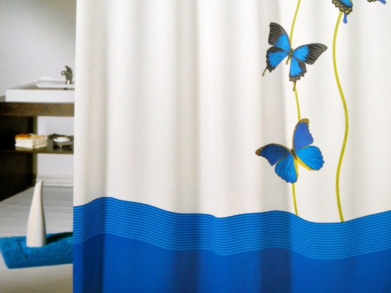 Κουρτίνα Μπάνιου Novo Sky Blue 180Πx200Υ 180x180cm Πολυέστερ