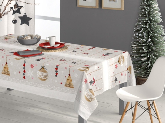 Borea Καρέ Χριστουγεννιάτικο Christmas Ball 90 x 90 cm Μπεζ