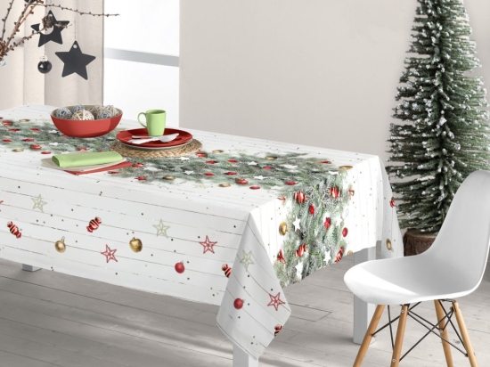 Borea Καρέ Χριστουγεννιάτικο Joy 90 x 90 cm Εκρού