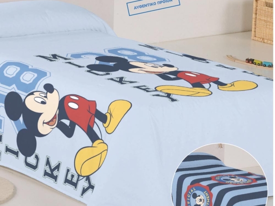 Borea Κουβερλί Mickey Μονό 160 x 220 cm Σιέλ