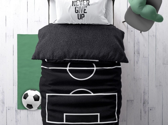 Borea Κουβερτοπάπλωμα Football Μονό 160 x 220 cm Μαύρο