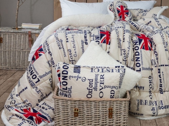 Borea Κουβερτοπάπλωμα Sherpa New England Flag Υπέρδιπλο 230 x 250 cm Εκρού