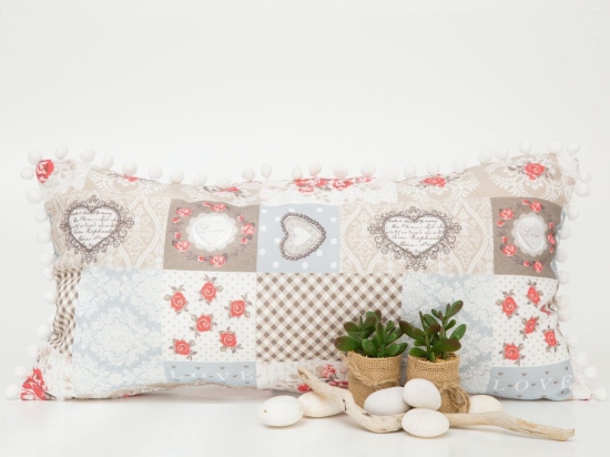 Borea Μαξιλάρι Διακοσμητικό Hearts 30 x 60 cm Μπεζ