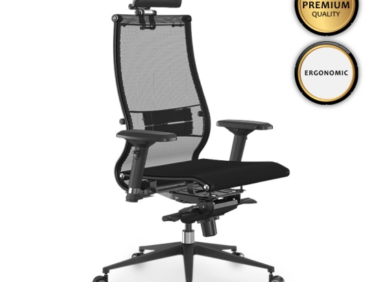ΚΑΡΕΚΛΑ ΓΡΑΦΕΙΟΥ SAMURAI L2-9D MEGAPAP ΕΡΓΟΝΟΜΙΚΗ ΜΕ ΥΦΑΣΜΑ TS MESH ΧΡΩΜΑ ΜΑΥΡΟ 69X70X125/135ΕΚ.