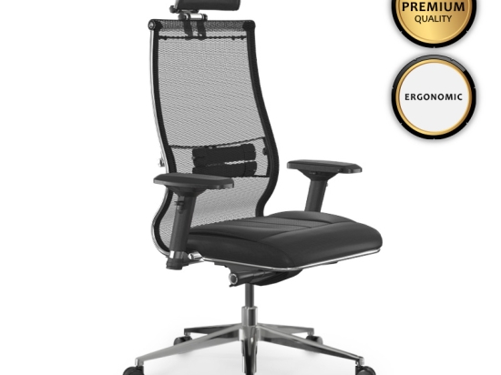 ΚΑΡΕΚΛΑ ΓΡΑΦΕΙΟΥ SAMURAI L2-6D MEGAPAP ΕΡΓΟΝΟΜΙΚΗ ΜΕ ΥΦΑΣΜΑ TS MESH ΚΑΙ ΤΕΧΝΟΔΕΡΜΑ ΧΡΩΜΑ ΜΑΥΡΟ 69X70X125/137ΕΚ.