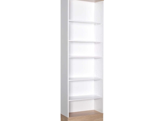 ΒΙΒΛΙΟΘΗΚΗ ΜΕΛΑΜΙΝΗΣ BASE MEGAPAP ΧΡΩΜΑ OAK - ΛΕΥΚΟ 60X26X197ΕΚ.